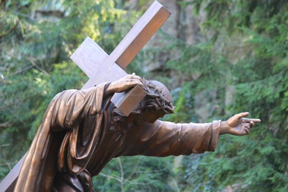 Jesus carrying the cross - Grotto, Portland, OR